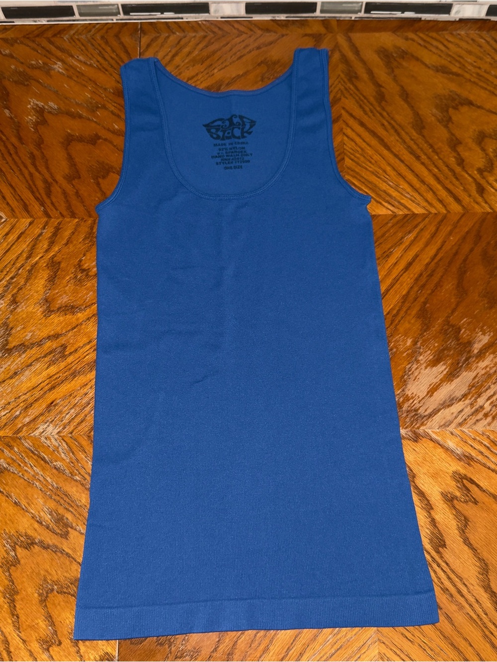 Lipstick Blue Seamless Ribbed Athletic Training Tank Top One Size Fits Most